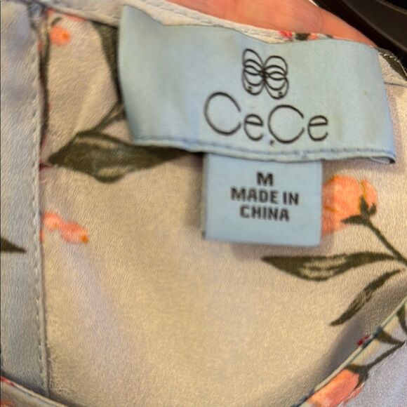 CeCe Pink and Blue Relaxed Tie sleeves Blouse - Picture 5 of 9